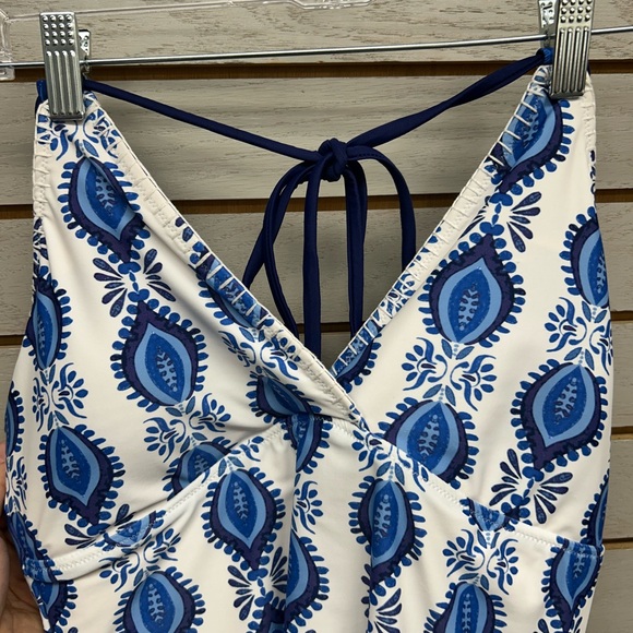 Cabana Life Blue and White Floral reversible Swimsuit - Picture 8 of 8